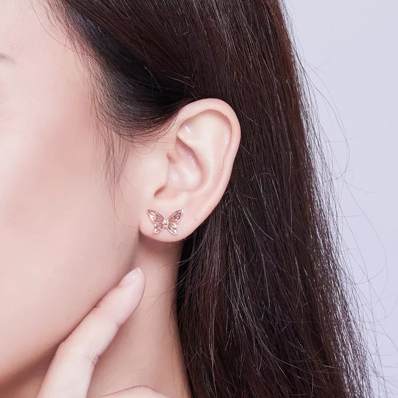 (afbeelding voor) Pandora Style Rose Vlinder Oorknopjes - SCE452-C - Bekijken 7