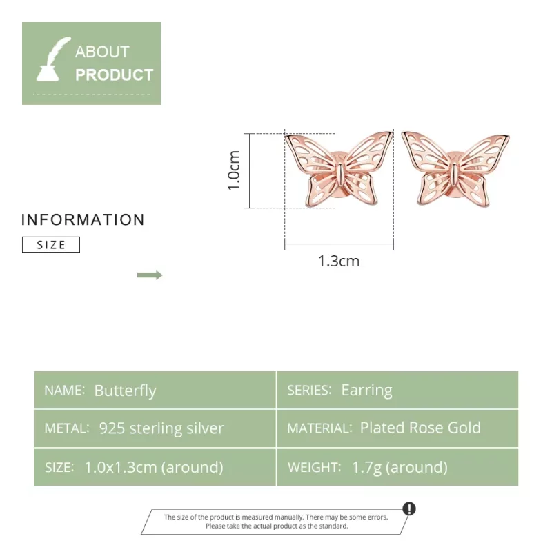 (afbeelding voor) Pandora Style Rose Vlinder Oorknopjes - SCE452-C - Bekijken 8