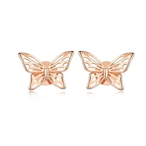 Pandora Style Rose Vlinder Oorknopjes - SCE452-C (afbeelding voor) Pandora Style Rose Vlinder Oorknopjes - SCE452-C