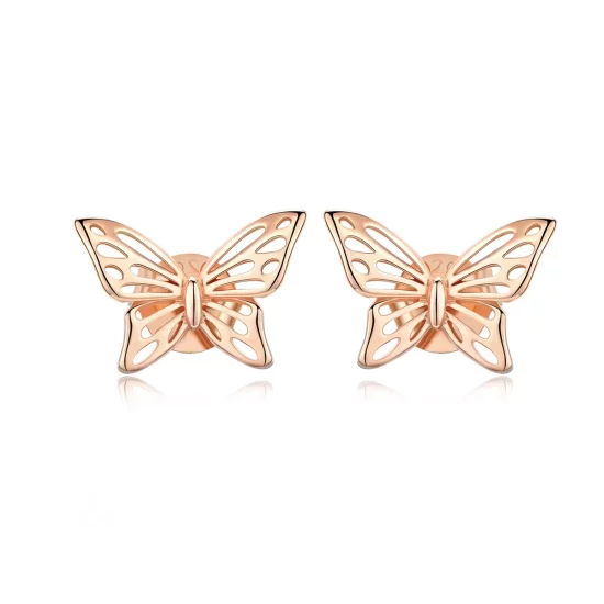 (afbeelding voor) Pandora Style Rose Vlinder Oorknopjes - SCE452-C