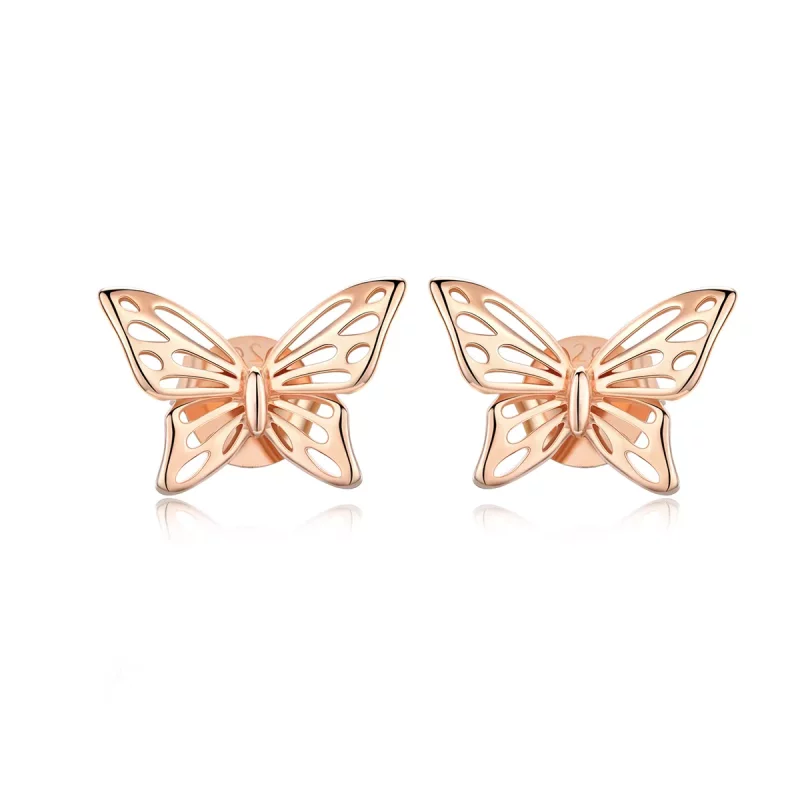 (afbeelding voor) Pandora Style Rose Vlinder Oorknopjes - SCE452-C