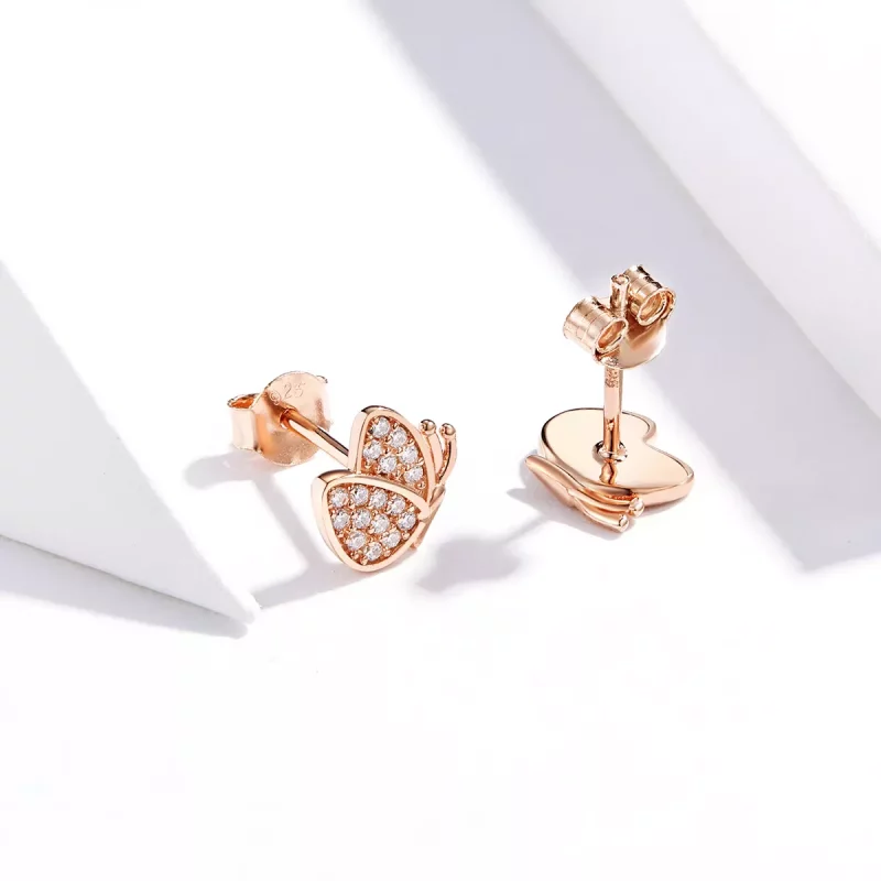 (afbeelding voor) Pandora Style Rose Vlinder Oorknopjes - SCE776 - Bekijken 2