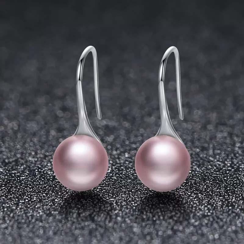 (afbeelding voor) Pandora Style Roze Parel Oorhangers - SCE145 - Bekijken 3