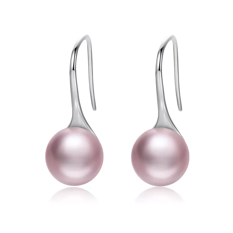(afbeelding voor) Pandora Style Roze Parel Oorhangers - SCE145