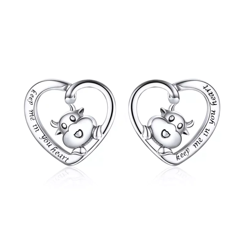 (afbeelding voor) Pandora Style Schattig vee Oorknopjes - SCE984