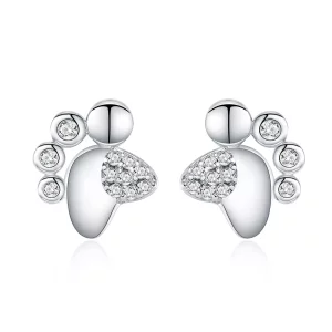 (afbeelding voor) Pandora Style Schattige anti-allergie kittenvoetafdrukken Oorknopjes - BSE033