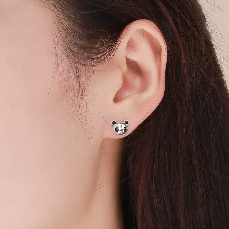 (afbeelding voor) Pandora Style Schattige Panda Oorknopjes - SCE386 - Bekijken 5