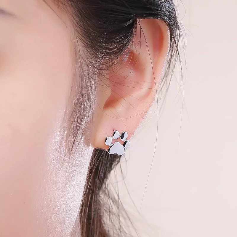 (afbeelding voor) Pandora Style Schattige poot Oorknopjes - SCE407-2 - Bekijken 5