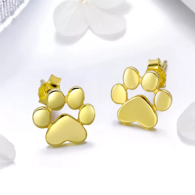 (afbeelding voor) Pandora Style Schattige pootmarkering Oorknopjes - SCE407-4 - Bekijken 3