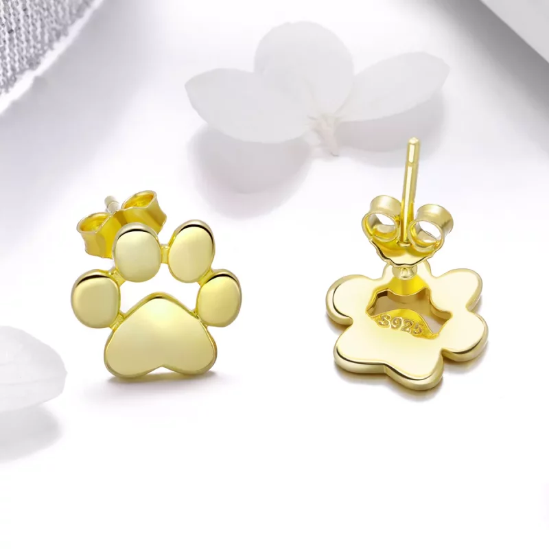 (afbeelding voor) Pandora Style Schattige pootmarkering Oorknopjes - SCE407-4 - Bekijken 4