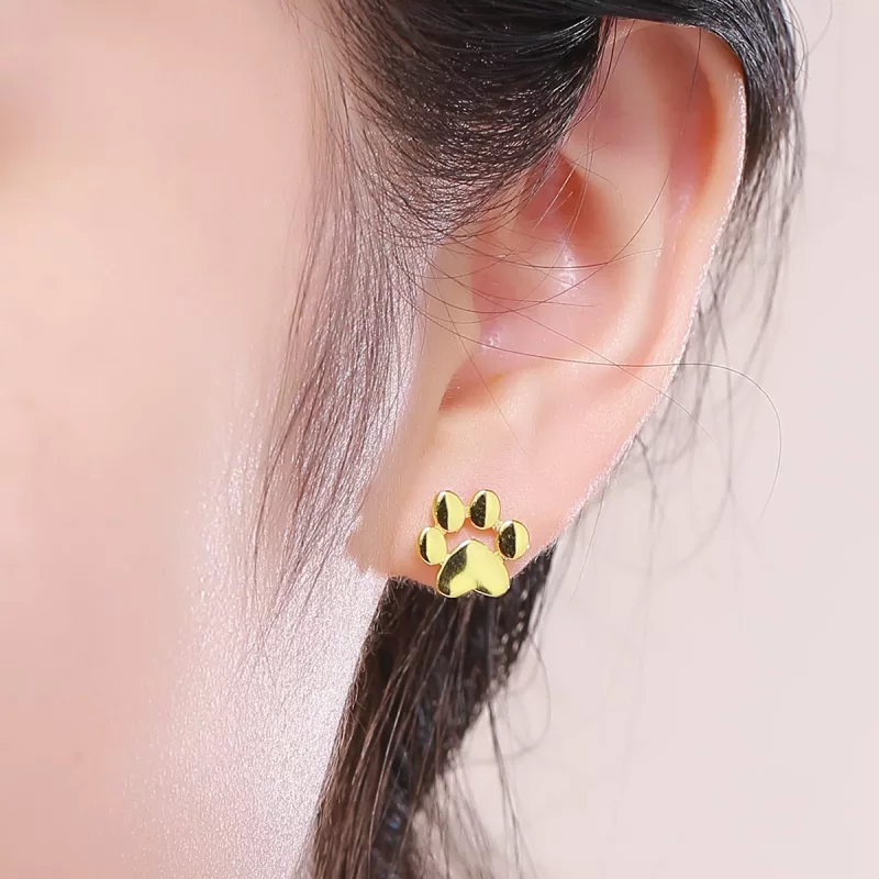 (afbeelding voor) Pandora Style Schattige pootmarkering Oorknopjes - SCE407-4 - Bekijken 5