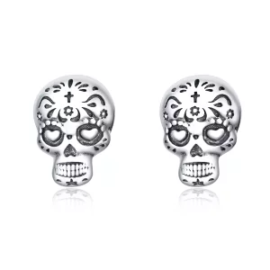(afbeelding voor) Pandora Style Schedel Oorknopjes - SCE953