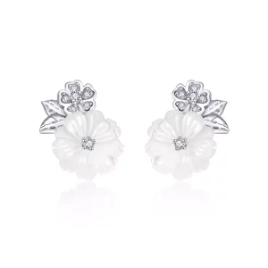 (afbeelding voor) Pandora Style Schelp bloem Oorknopjes - BSE008