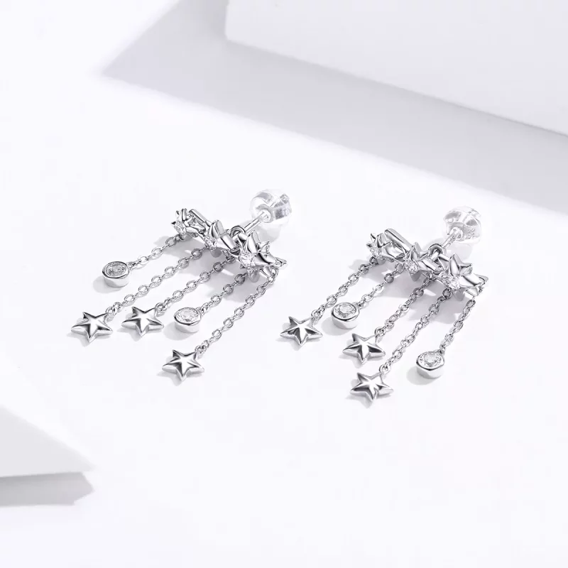 (afbeelding voor) Pandora Style Schijnende ster Oorhangers - SCE700 - Bekijken 2