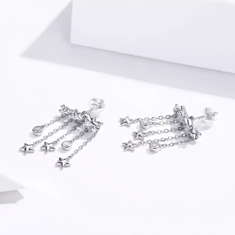 (afbeelding voor) Pandora Style Schijnende ster Oorhangers - SCE700 - Bekijken 3