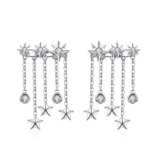 (afbeelding voor) Pandora Style Schijnende ster Oorhangers - SCE700