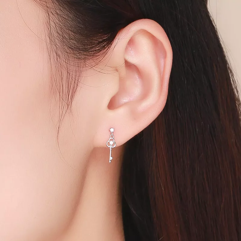 (afbeelding voor) Pandora Style Sleutel van Hart Oorhangers - SCE539 - Bekijken 4