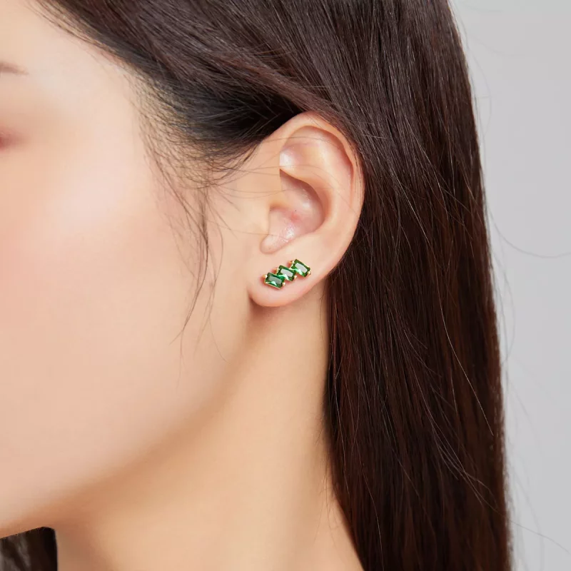 (afbeelding voor) Pandora Style Smaragdgroen Massief Oorknopjes - SCE1051-GN - Bekijken 5