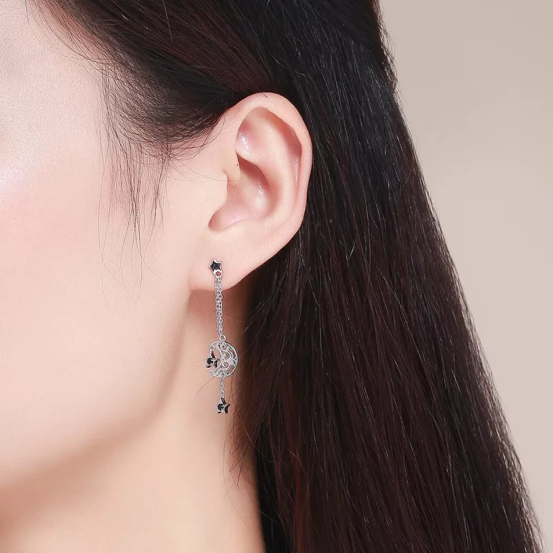 (afbeelding voor) Pandora Style Sterrenlicht Maan Oorhangers - SCE528 - Bekijken 5