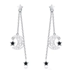 (afbeelding voor) Pandora Style Sterrenlicht Maan Oorhangers - SCE528