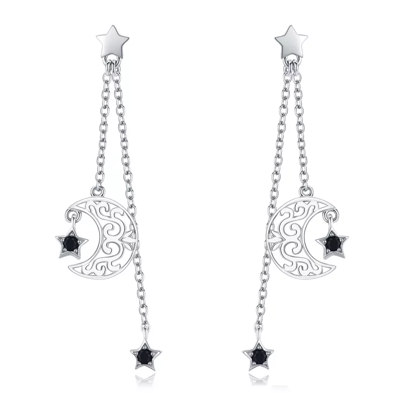 (afbeelding voor) Pandora Style Sterrenlicht Maan Oorhangers - SCE528