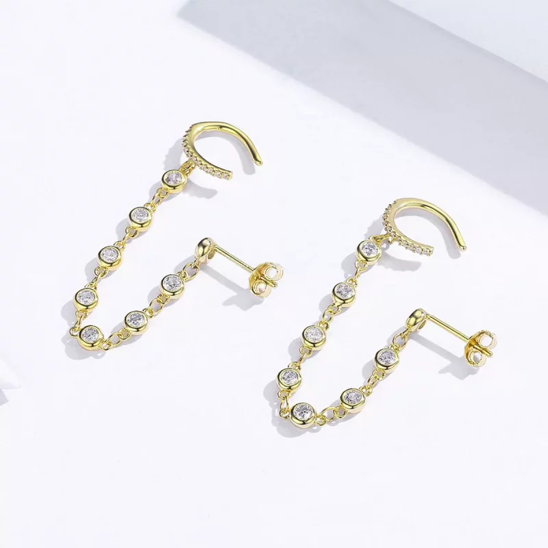 (afbeelding voor) Pandora Style Stralende Wereld Oorhangers - SCE685 - Bekijken 3