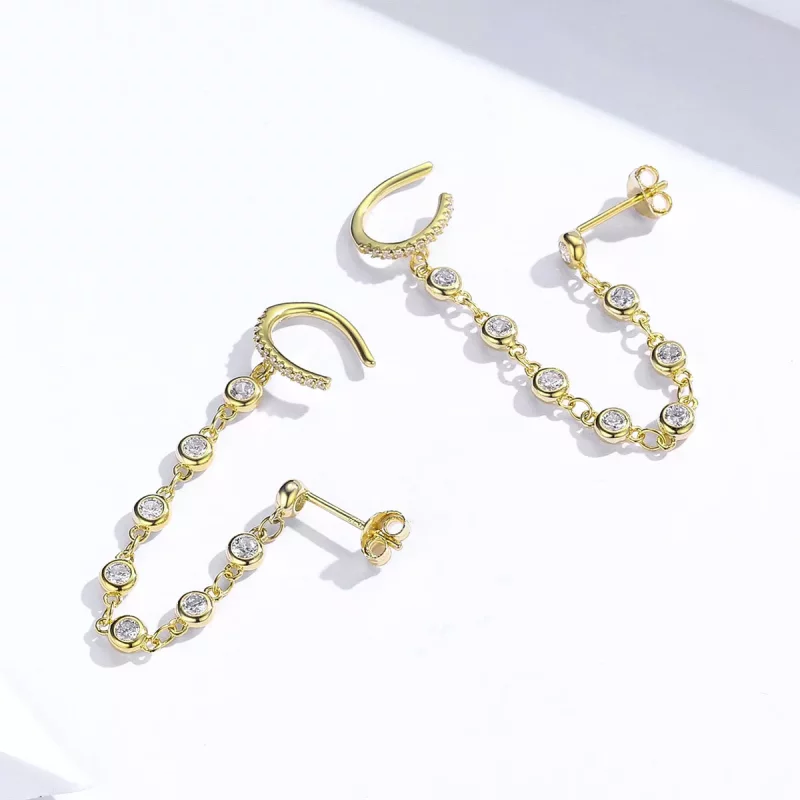 (afbeelding voor) Pandora Style Stralende Wereld Oorhangers - SCE685 - Bekijken 4