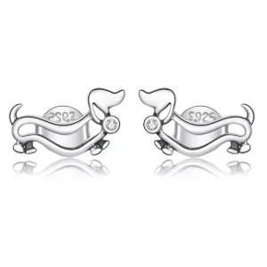 (afbeelding voor) Pandora Style Teckel Oorknopjes - SCE952