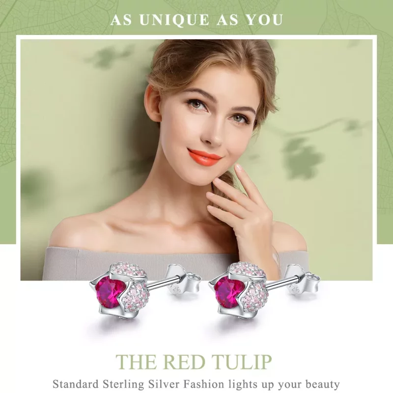 (afbeelding voor) Pandora Style Tulp Oorknopjes - BSE042 - Bekijken 6