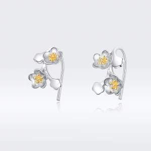 (afbeelding voor) Pandora Style Tweekleurige Sakura Oorknopjes - SCE778