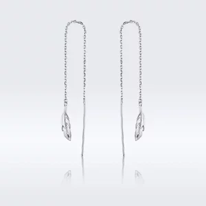 (afbeelding voor) Pandora Style Veer Oorhangers - SCE786