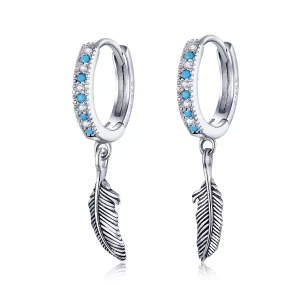 (afbeelding voor) Pandora Style Veer Oorhangers - SCE898