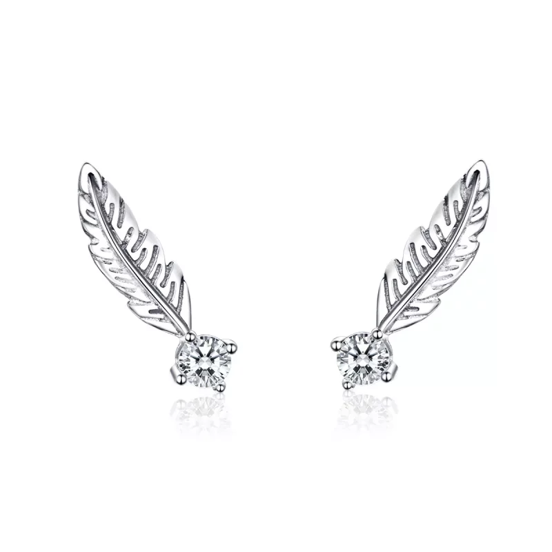 (afbeelding voor) Pandora Style Veer Oorknopjes - SCE610