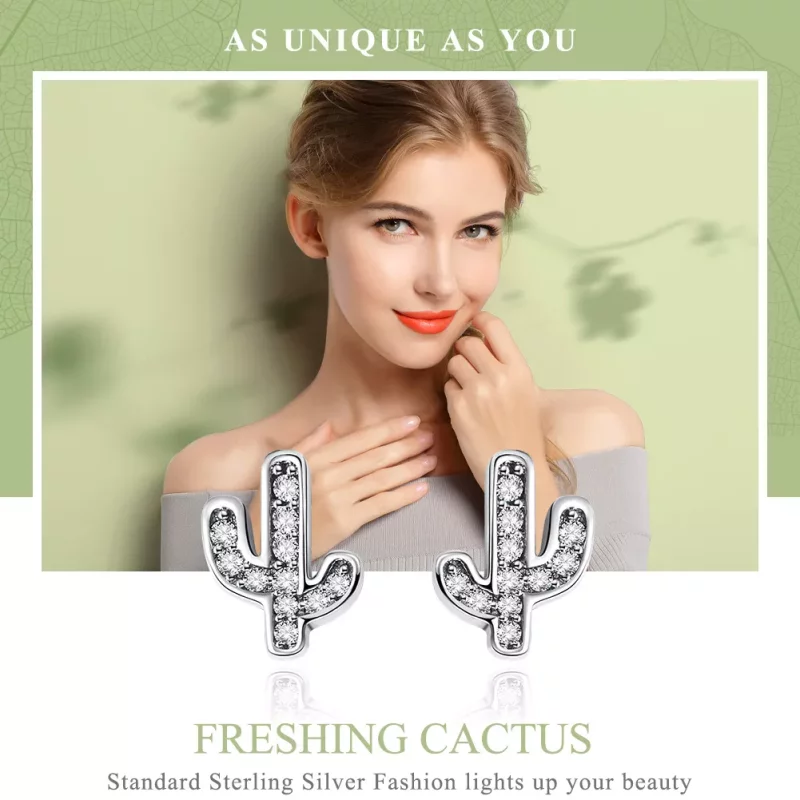 (afbeelding voor) Pandora Style Verse Cactus Oorknopjes - SCE286 - Bekijken 2