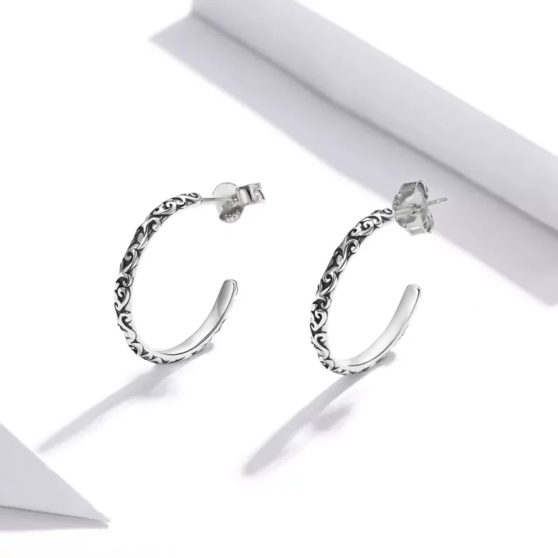 (afbeelding voor) Pandora Style Vintage Kransen Oorknopjes - SCE1129 - Bekijken 2