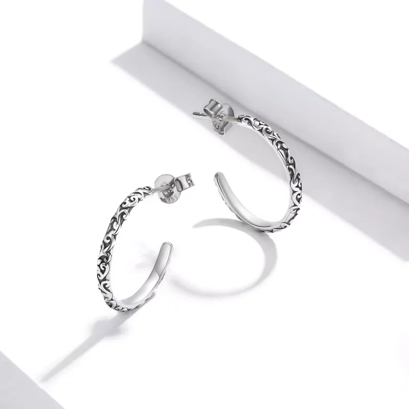 (afbeelding voor) Pandora Style Vintage Kransen Oorknopjes - SCE1129 - Bekijken 3
