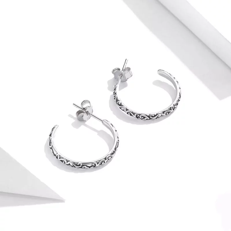 (afbeelding voor) Pandora Style Vintage Kransen Oorknopjes - SCE1129 - Bekijken 4