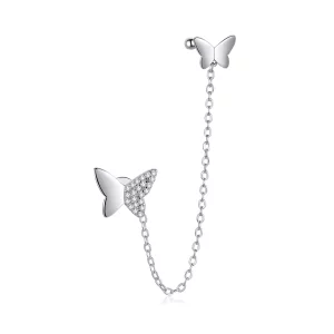(afbeelding voor) Pandora Style Vliegende Vlinders Oorhangers - SCE913