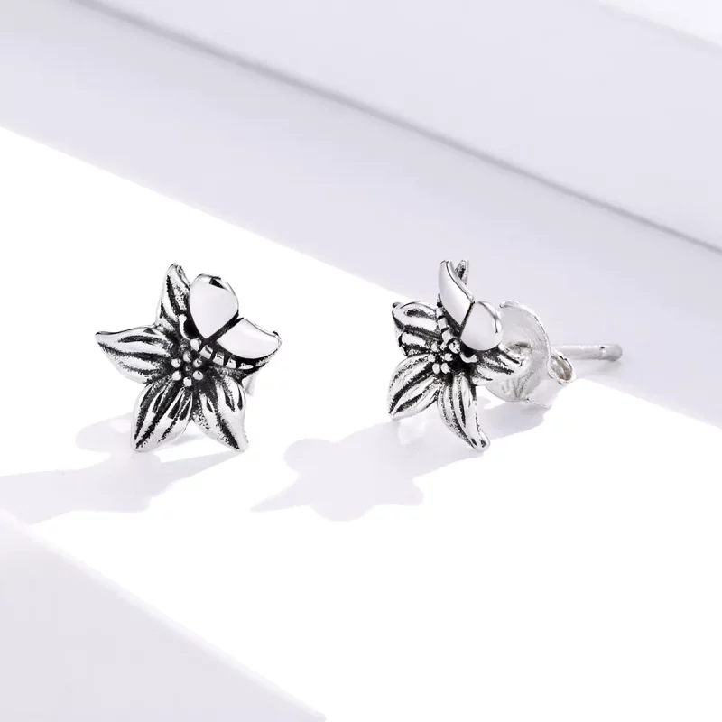 (afbeelding voor) Pandora Style Vlinder liefde bloemen Oorknopjes - SCE887 - Bekijken 3