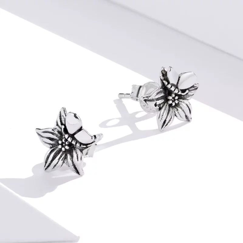 (afbeelding voor) Pandora Style Vlinder liefde bloemen Oorknopjes - SCE887 - Bekijken 4