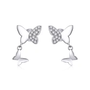 (afbeelding voor) Pandora Style vlinder liefde Oorknopjes - SCE1017