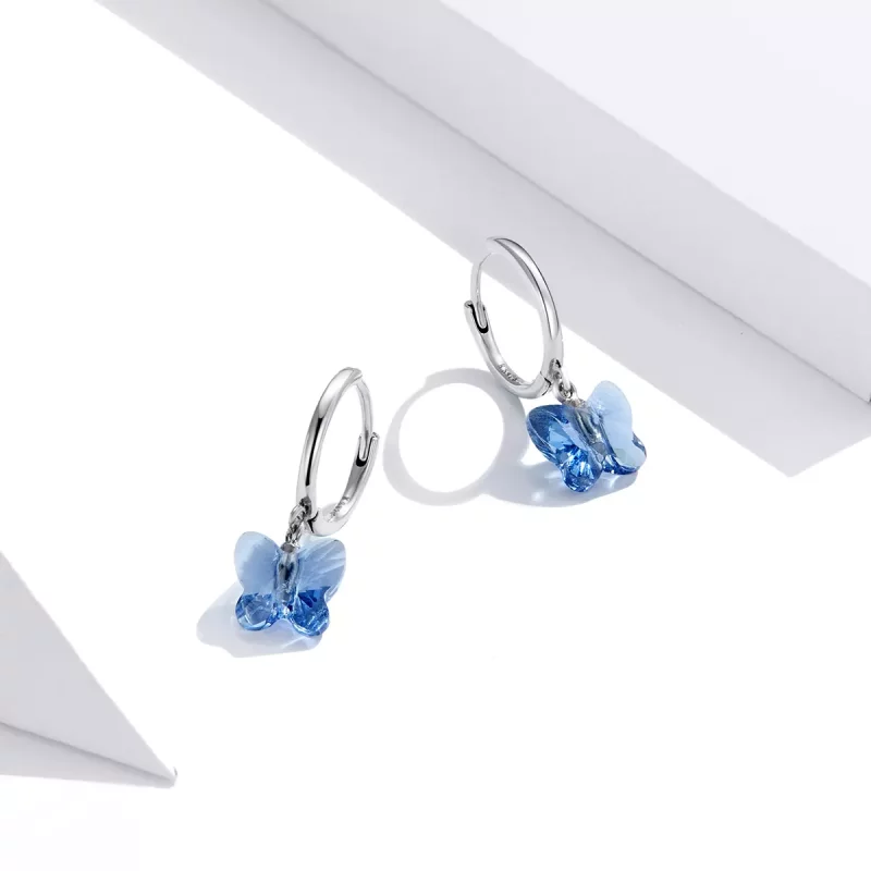 (afbeelding voor) Pandora Style Vlinder Oorhangers - SCE959 - Bekijken 4