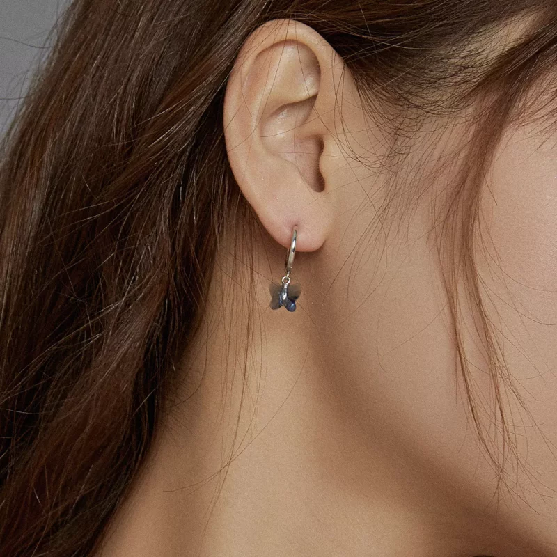 (afbeelding voor) Pandora Style Vlinder Oorhangers - SCE959 - Bekijken 5