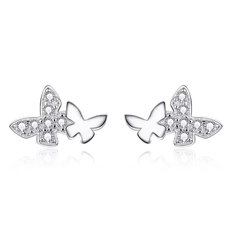 (afbeelding voor) Pandora Style Vlinder Oorknopjes - BSE236