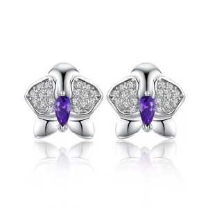 (afbeelding voor) Pandora Style Vlinderorchidee Oorknopjes - BSE036