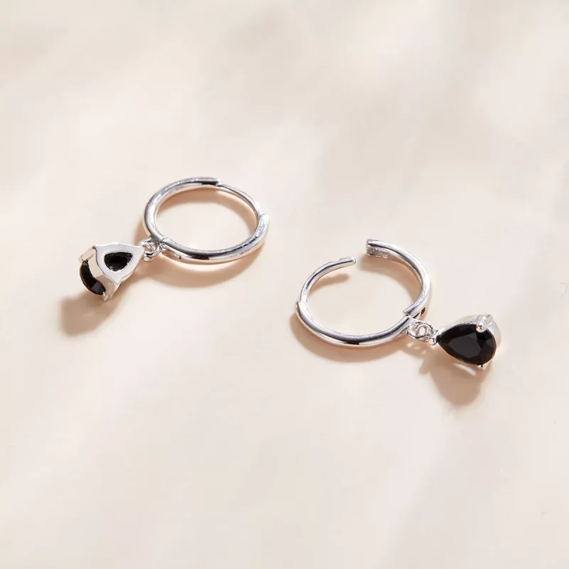 (afbeelding voor) Pandora Style Waterdruppels Oorhangers - SCE1018-BK - Bekijken 2