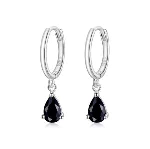 Pandora Style Waterdruppels Oorhangers - SCE1018-BK (afbeelding voor) Pandora Style Waterdruppels Oorhangers - SCE1018-BK