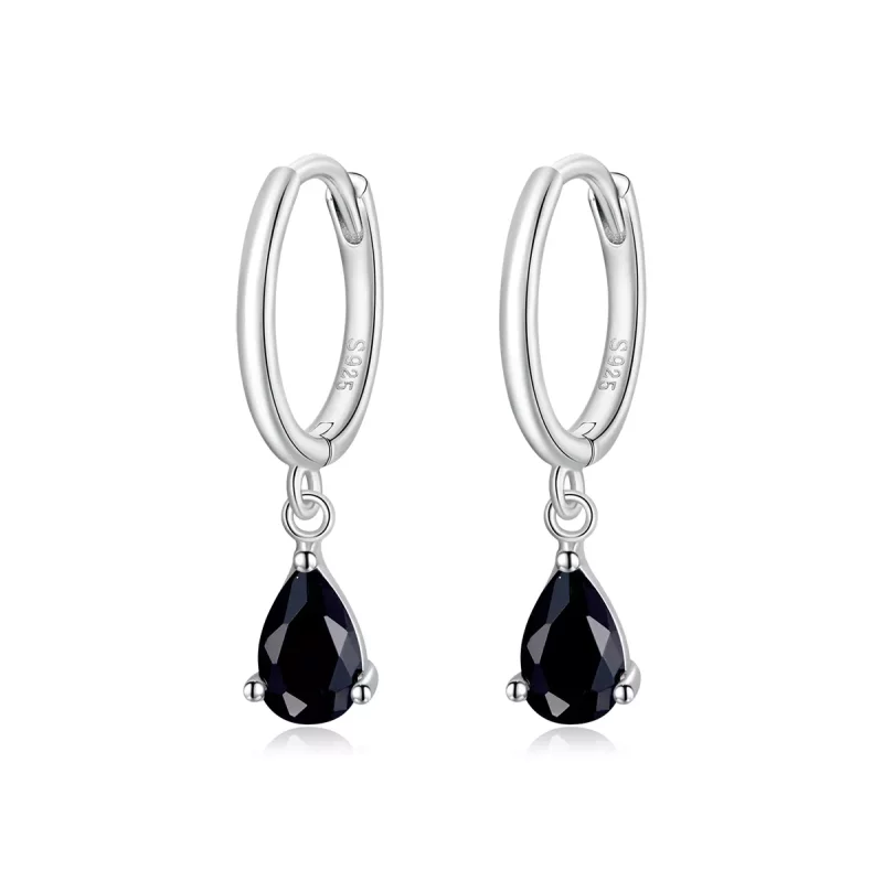 (afbeelding voor) Pandora Style Waterdruppels Oorhangers - SCE1018-BK