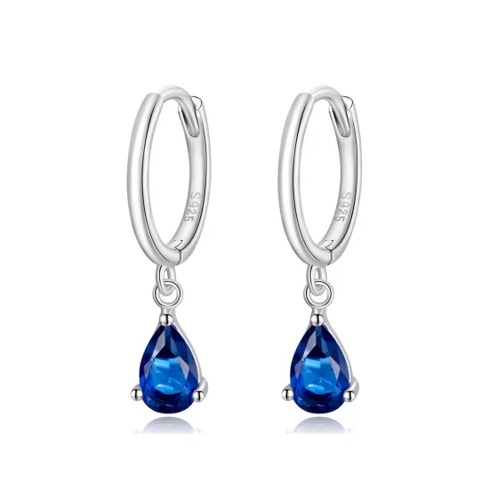 (afbeelding voor) Pandora Style Waterdruppels Oorhangers - SCE1018-BU