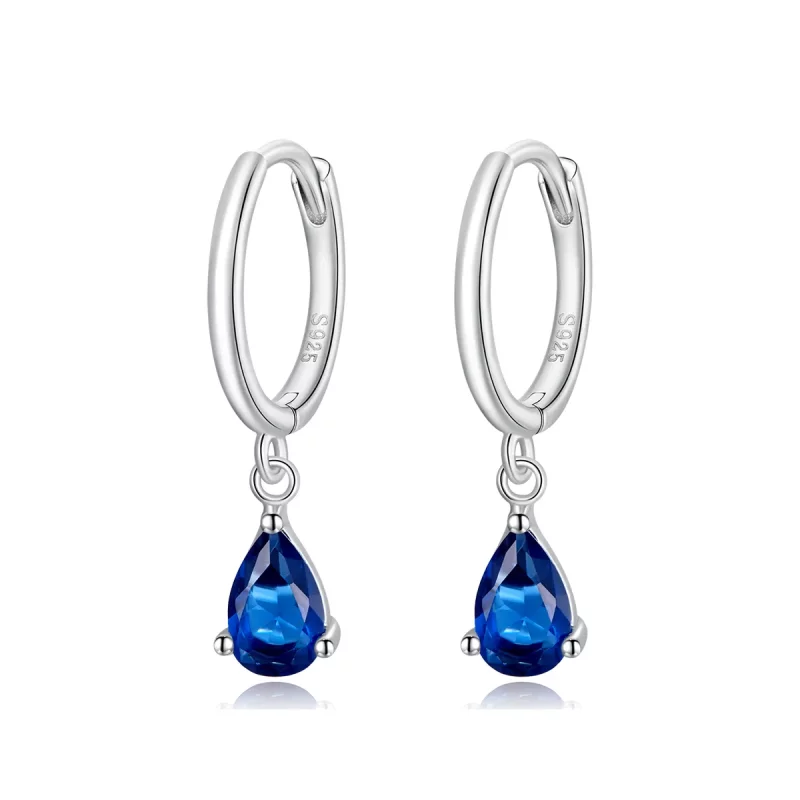 (afbeelding voor) Pandora Style Waterdruppels Oorhangers - SCE1018-BU